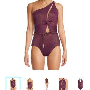 Time and Tru Metallic Purple Swimsuit